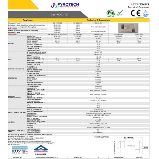 10W (21–42V DC, 200mA) Indoor LED Driver 10W (21–42V DC, 200mA) Indoor LED Driver